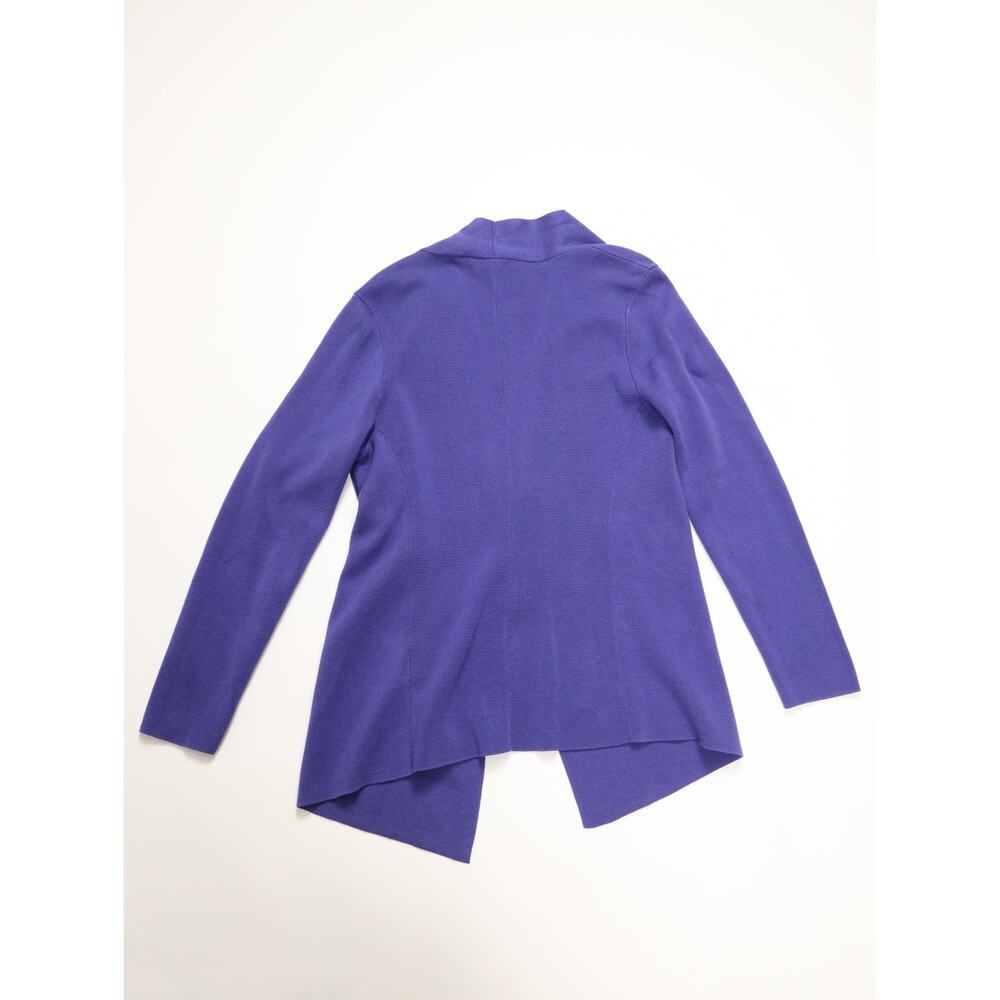 Eileen Fisher Silk Blend Cardigan Purple Front Drape Lightweight Jacket Petite M - Picture 8 of 13